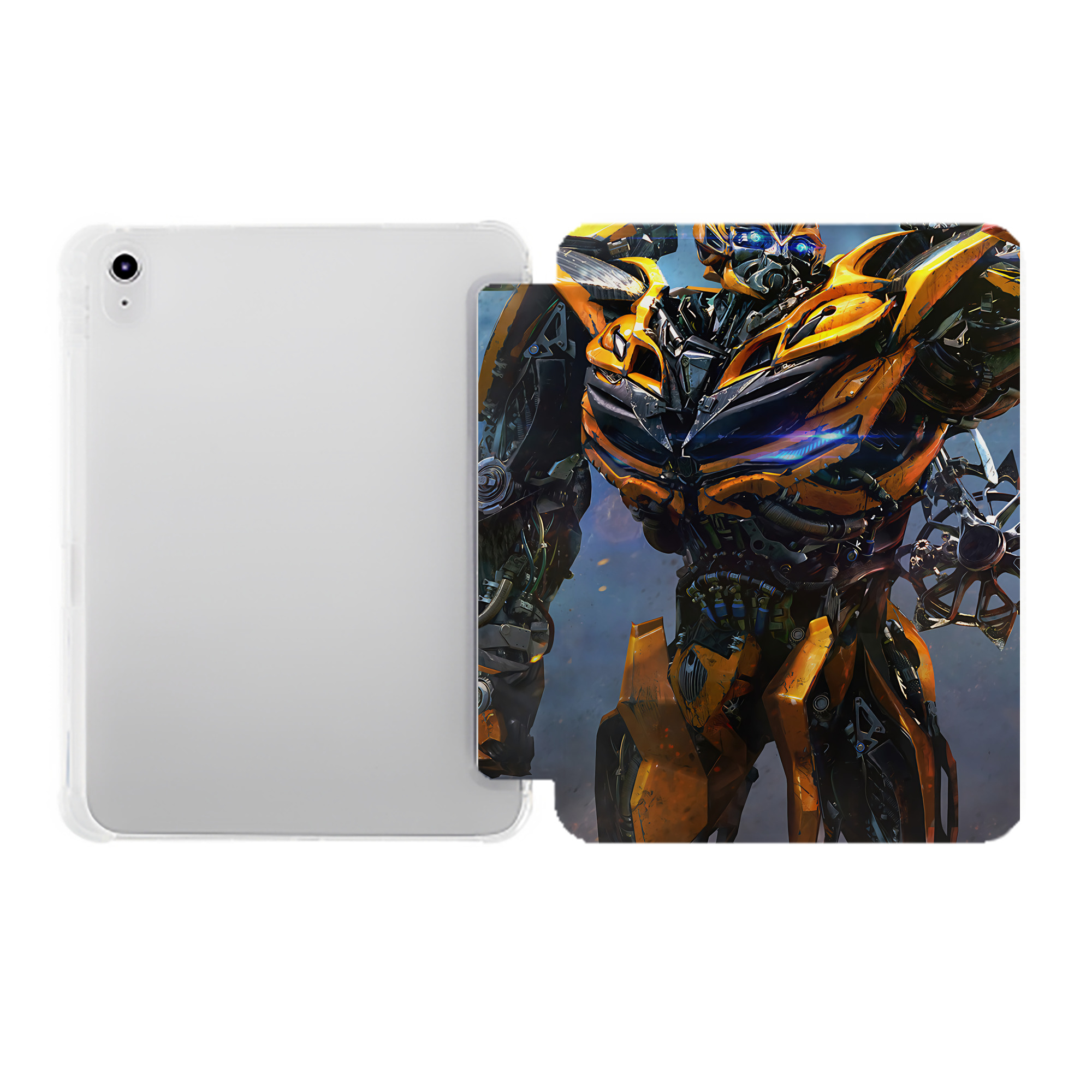 （画像用） Transformers トランスフォーマー IPad ケース ペン収納付き 三つ折りスタンド PUレザー×シリコン 対応機種9.5/10.5/10.9インチ